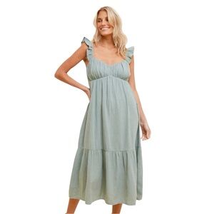 Hem & Thread Green Midi Dress